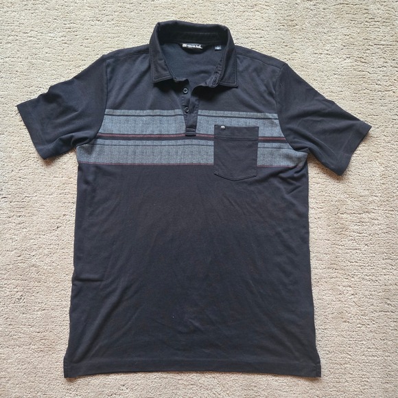 TravisMathew Other - TravisMathew Mens Polo Shirt Lot of 2 Black Grey Striped Golf Size Large L